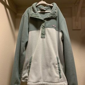 Forest green and light green Columbia pullover